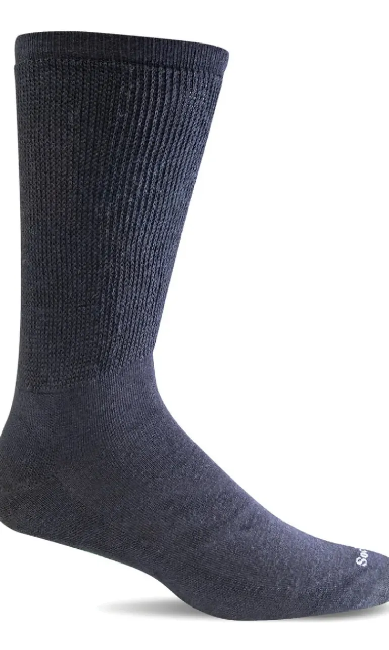 Extra Easy Crew Men - Black Relaxed Fit (Diabetic)