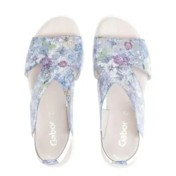 *FINAL SALE*23612.36 - Blue Metallic Flowers Leather