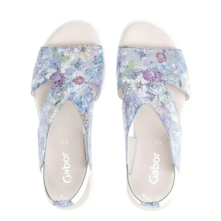 *FINAL SALE*23612.36 - Blue Metallic Flowers Leather