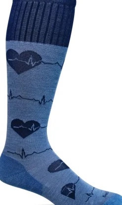 Heart Beat Knee-High Women - Cornflower Moderate Compression (15-20mmHg)
