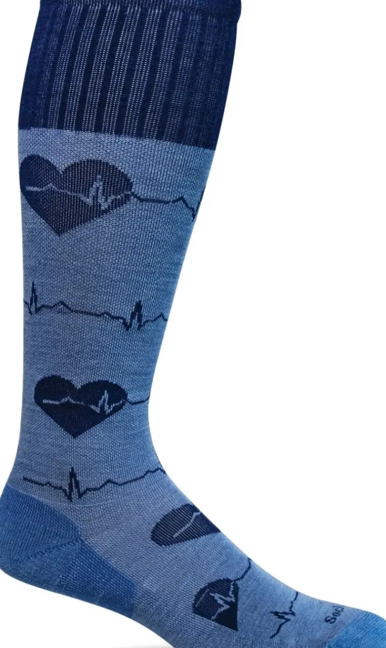 Heart Beat Knee-High Women - Cornflower Moderate Compression (15-20mmHg)