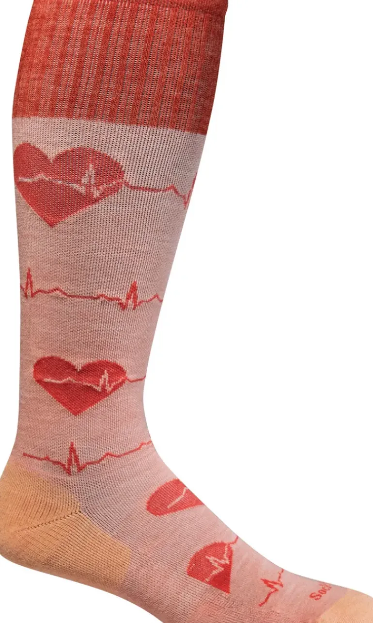 Heart Beat Knee-High Women - Peach Moderate Compression (15-20mmHg)
