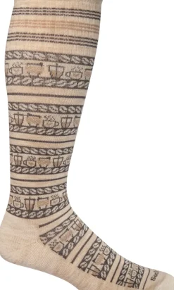 Latte Fairisle Knee-High Women - Barley Moderate Compression (15-20mmHg)
