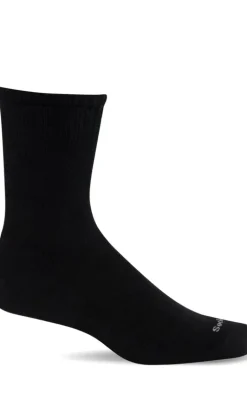 Plantar Cush II Men Crew - Black Solid Plantar Relief
