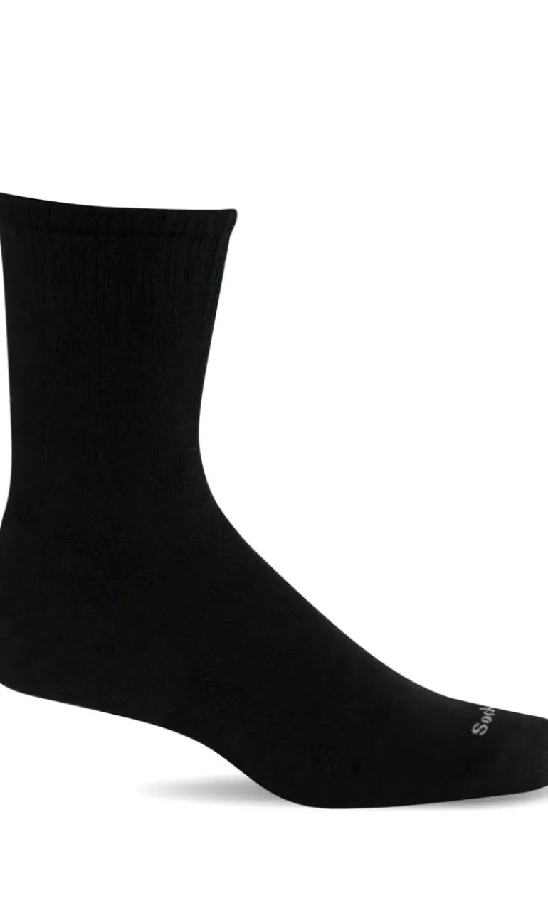 Plantar Cush II Men Crew - Black Solid Plantar Relief
