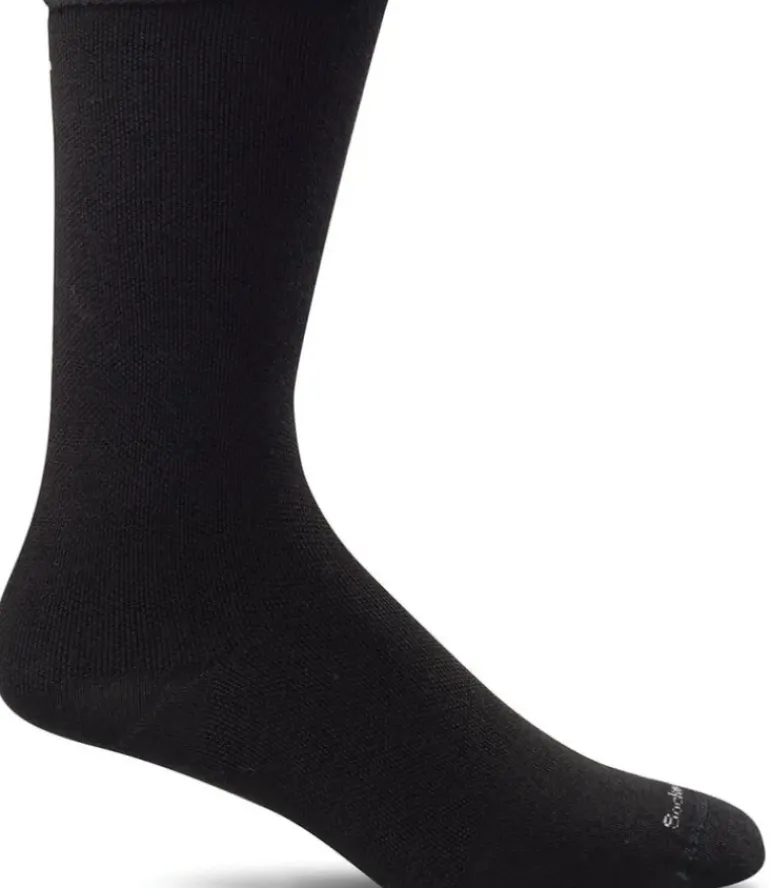 Plantar Ease Crew Women - Black Solid Plantar Relief