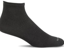 Plantar Ease Quarter Women - Black Solid Plantar Relief